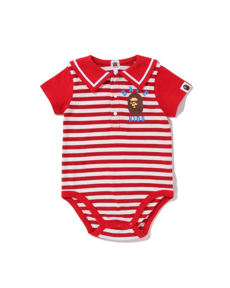 Combinaison Bape Hoop Sailor Collar KB Rouge Clair Enfant | FMX-73270446